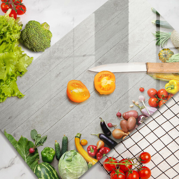 Tagliere in vetro Verdure su tavole