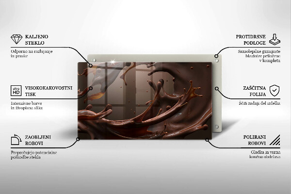 Tagliere in vetro Cioccolato liquido