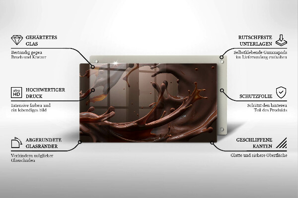 Tagliere in vetro Cioccolato liquido