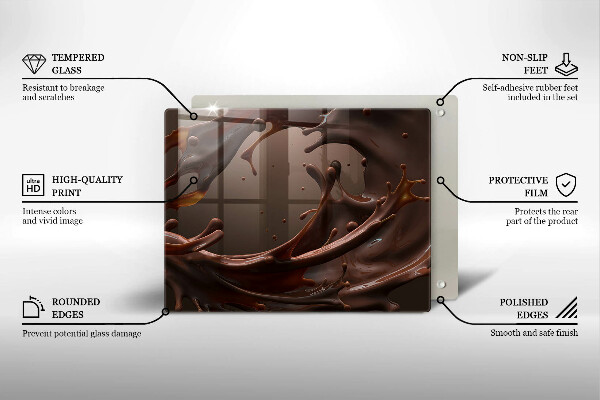 Tagliere in vetro Cioccolato liquido