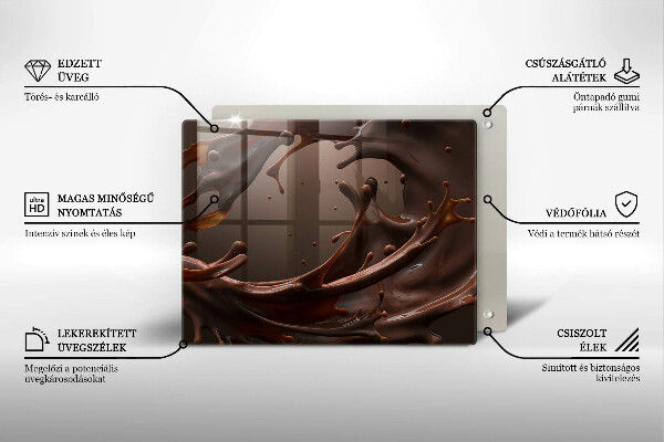 Tagliere in vetro Cioccolato liquido