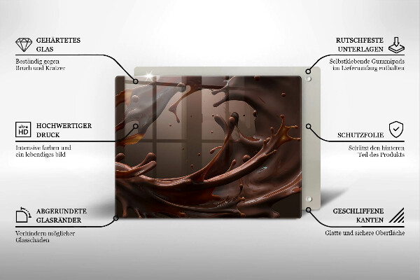 Tagliere in vetro Cioccolato liquido