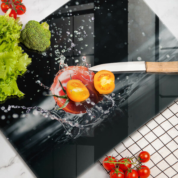 Tagliere in vetro Pomodoro in acqua