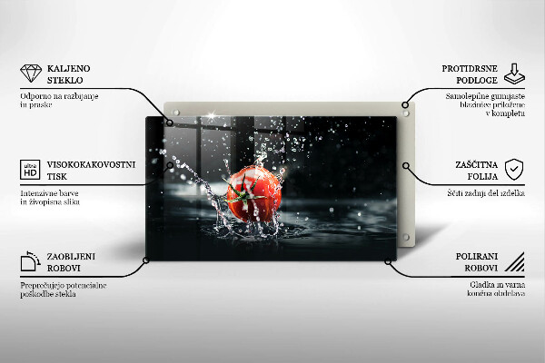 Tagliere in vetro Pomodoro in acqua