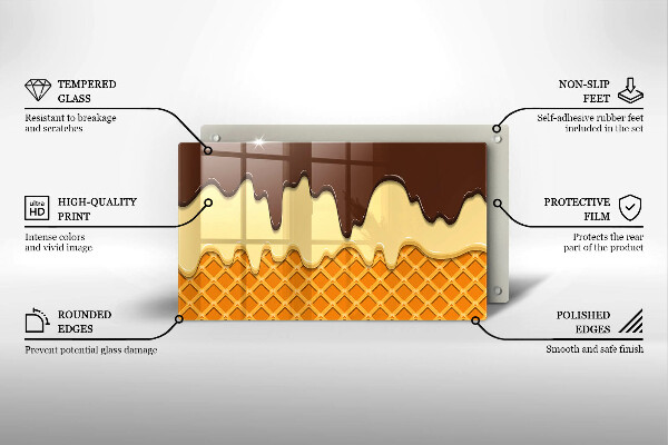 Tagliere in vetro Illustrazione del cono gelato