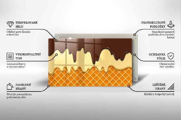 Tagliere in vetro Illustrazione del cono gelato