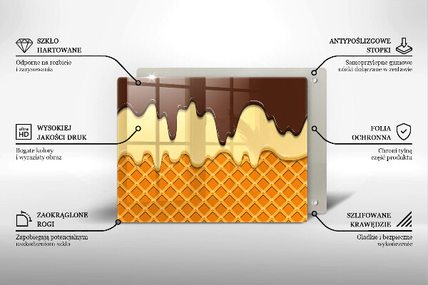 Tagliere in vetro Illustrazione del cono gelato