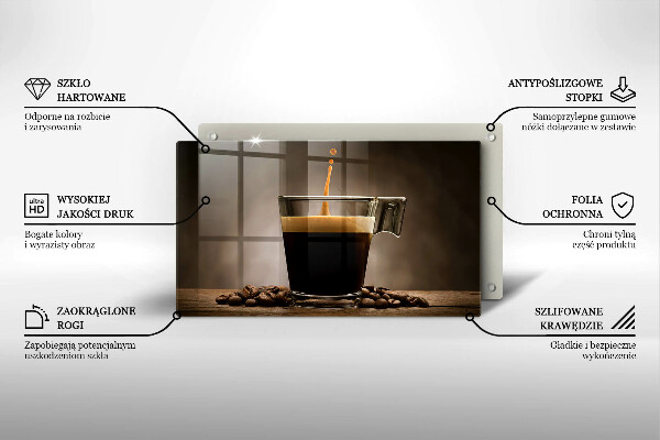 Tagliere in vetro Vetro e chicchi di caffè