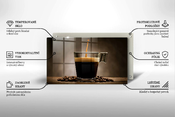 Tagliere in vetro Vetro e chicchi di caffè