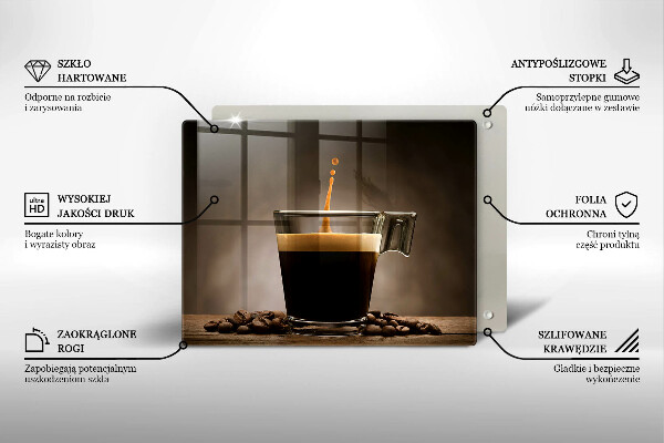 Tagliere in vetro Vetro e chicchi di caffè