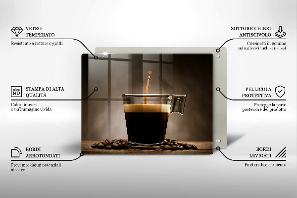 Tagliere in vetro Vetro e chicchi di caffè