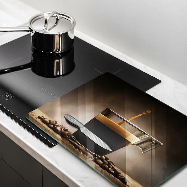 Tagliere in vetro Vetro e chicchi di caffè