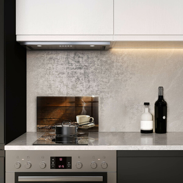 Tagliere in vetro temperato Tazzina da caffè in legno