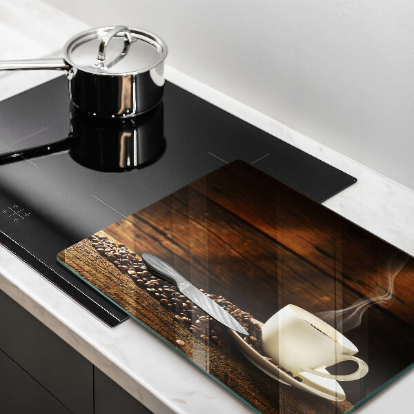 Tagliere in vetro temperato Tazzina da caffè in legno