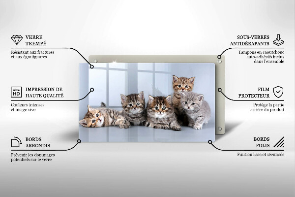 Tagliere in vetro temperato Piccoli e dolci gattini