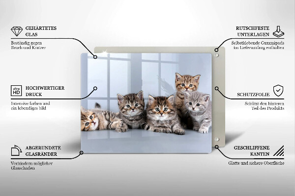 Tagliere in vetro temperato Piccoli e dolci gattini