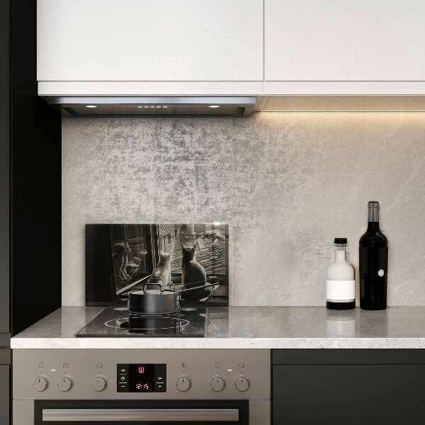 Tagliere in vetro temperato Città e finestra dei gatti