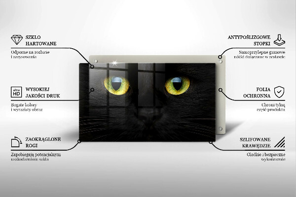 Tagliere in vetro temperato Occhi di gatto animale