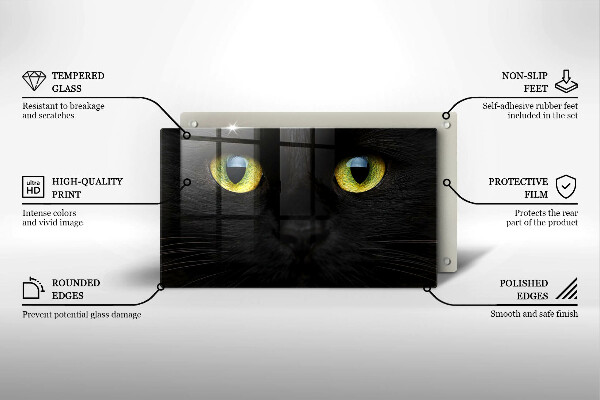 Tagliere in vetro temperato Occhi di gatto animale