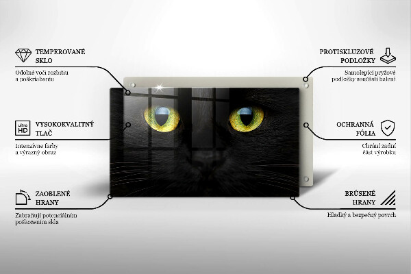 Tagliere in vetro temperato Occhi di gatto animale