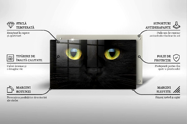 Tagliere in vetro temperato Occhi di gatto animale