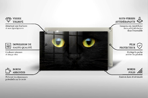 Tagliere in vetro temperato Occhi di gatto animale