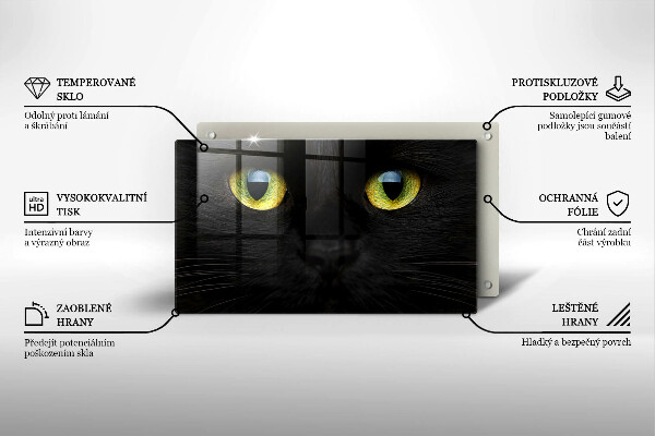 Tagliere in vetro temperato Occhi di gatto animale