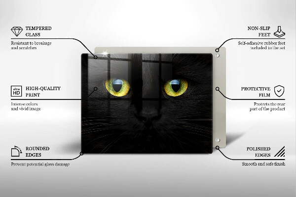Tagliere in vetro temperato Occhi di gatto animale