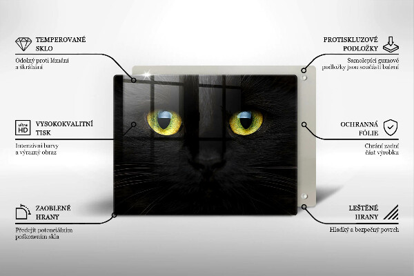 Tagliere in vetro temperato Occhi di gatto animale