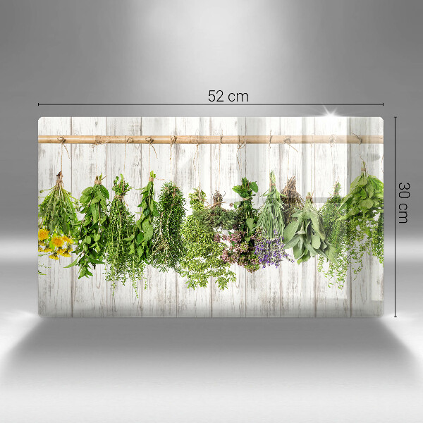 Tagliere in vetro temperato Erbe e piante essiccate