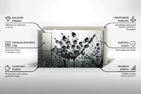 Tagliere in vetro temperato Denti di leone e rugiada