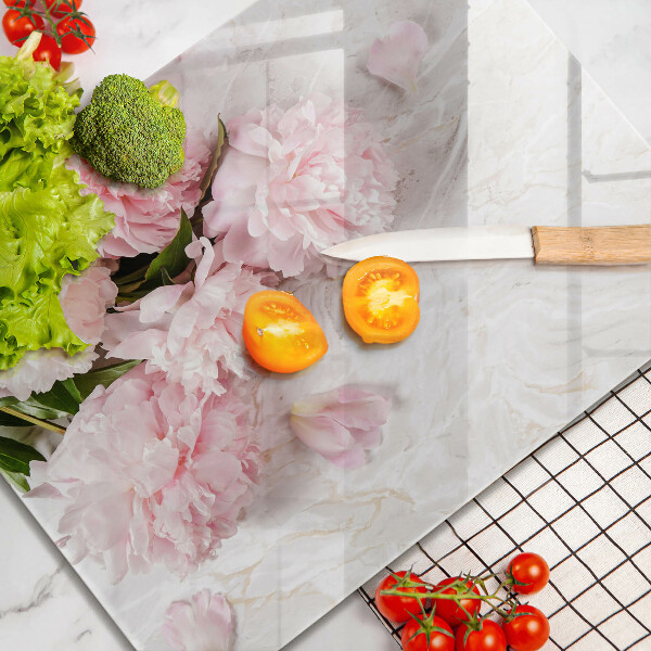 Tagliere in vetro temperato Delicati fiori di rose