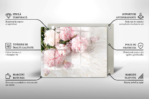Tagliere in vetro temperato Delicati fiori di rose