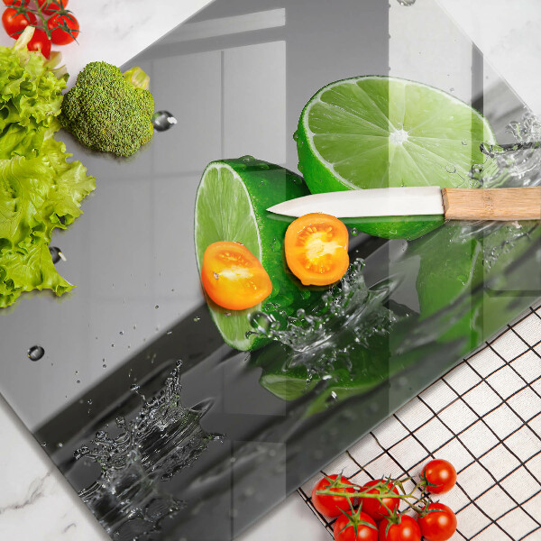 Tagliere in vetro Lime succosi e acqua