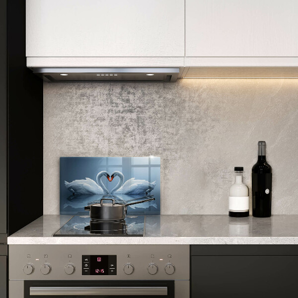 Tagliere in vetro temperato Due cuori di cigno