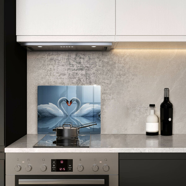 Tagliere in vetro temperato Due cuori di cigno