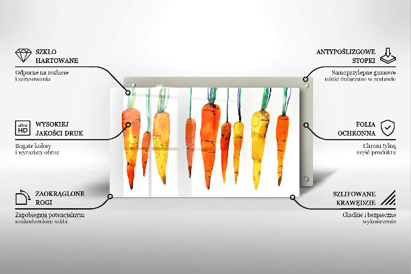 Tagliere in vetro Illustrazione della carota
