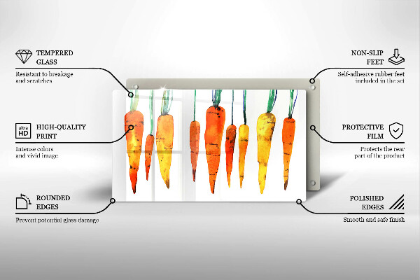 Tagliere in vetro Illustrazione della carota