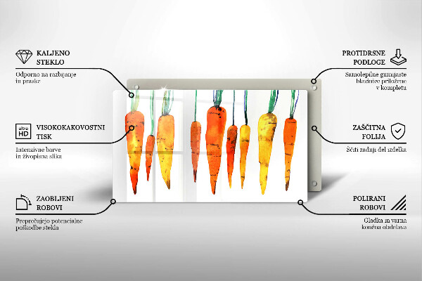 Tagliere in vetro Illustrazione della carota