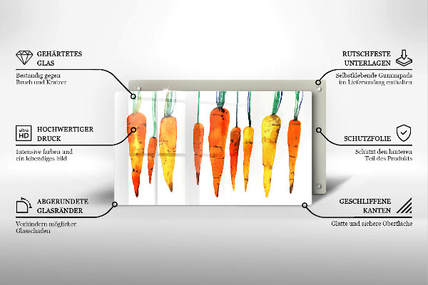 Tagliere in vetro Illustrazione della carota