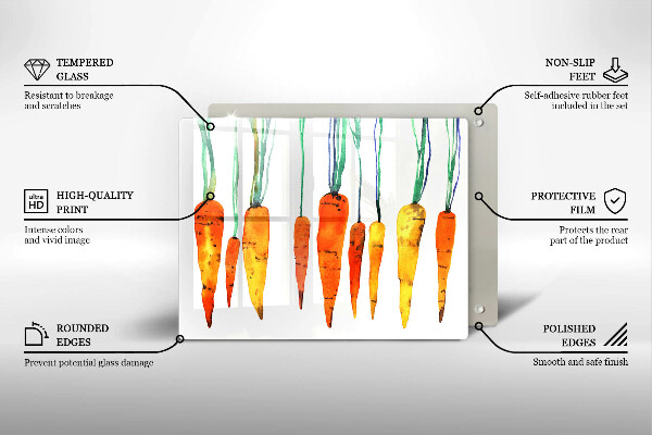 Tagliere in vetro Illustrazione della carota