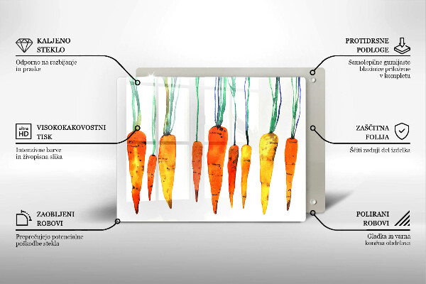 Tagliere in vetro Illustrazione della carota