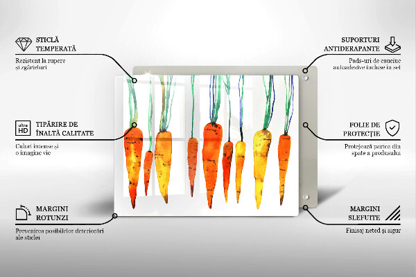 Tagliere in vetro Illustrazione della carota