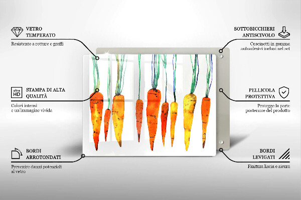 Tagliere in vetro Illustrazione della carota