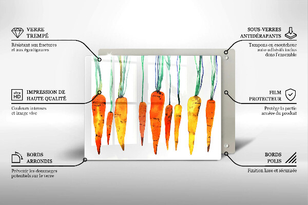 Tagliere in vetro Illustrazione della carota