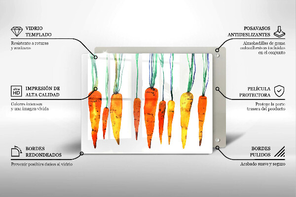 Tagliere in vetro Illustrazione della carota