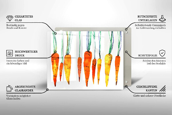 Tagliere in vetro Illustrazione della carota