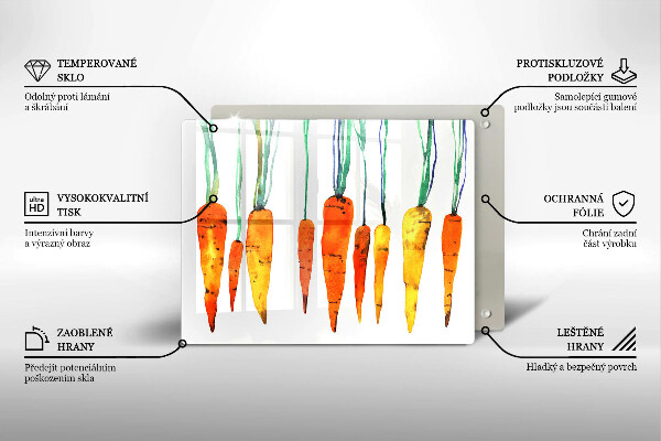 Tagliere in vetro Illustrazione della carota