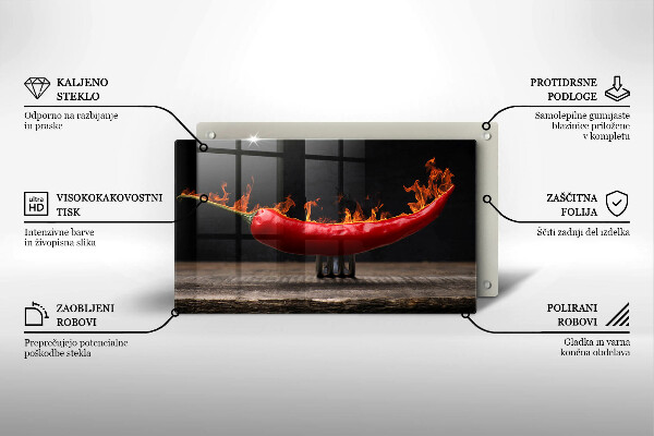 Tagliere in vetro Peperoncino piccante