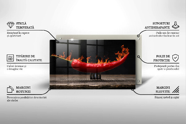 Tagliere in vetro Peperoncino piccante